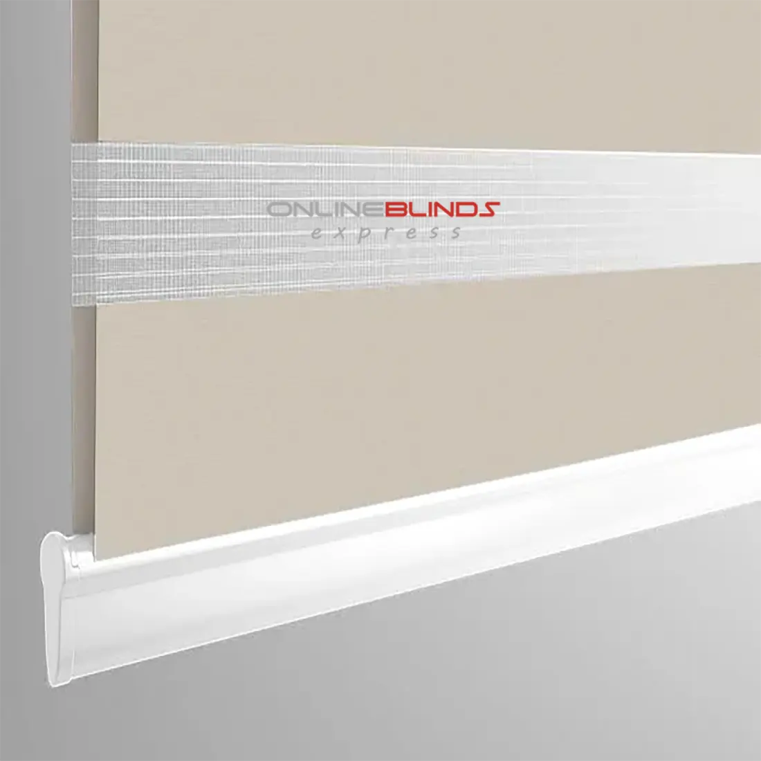 Blackout Pitch Cream Motorised Day and Night Blind - Online Blinds Express