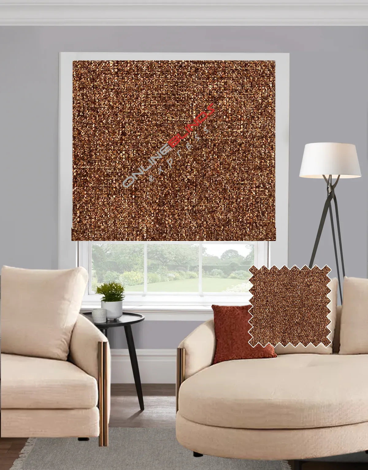 Boucle Copper Blush EB - Roman Blind - Online Blinds Express