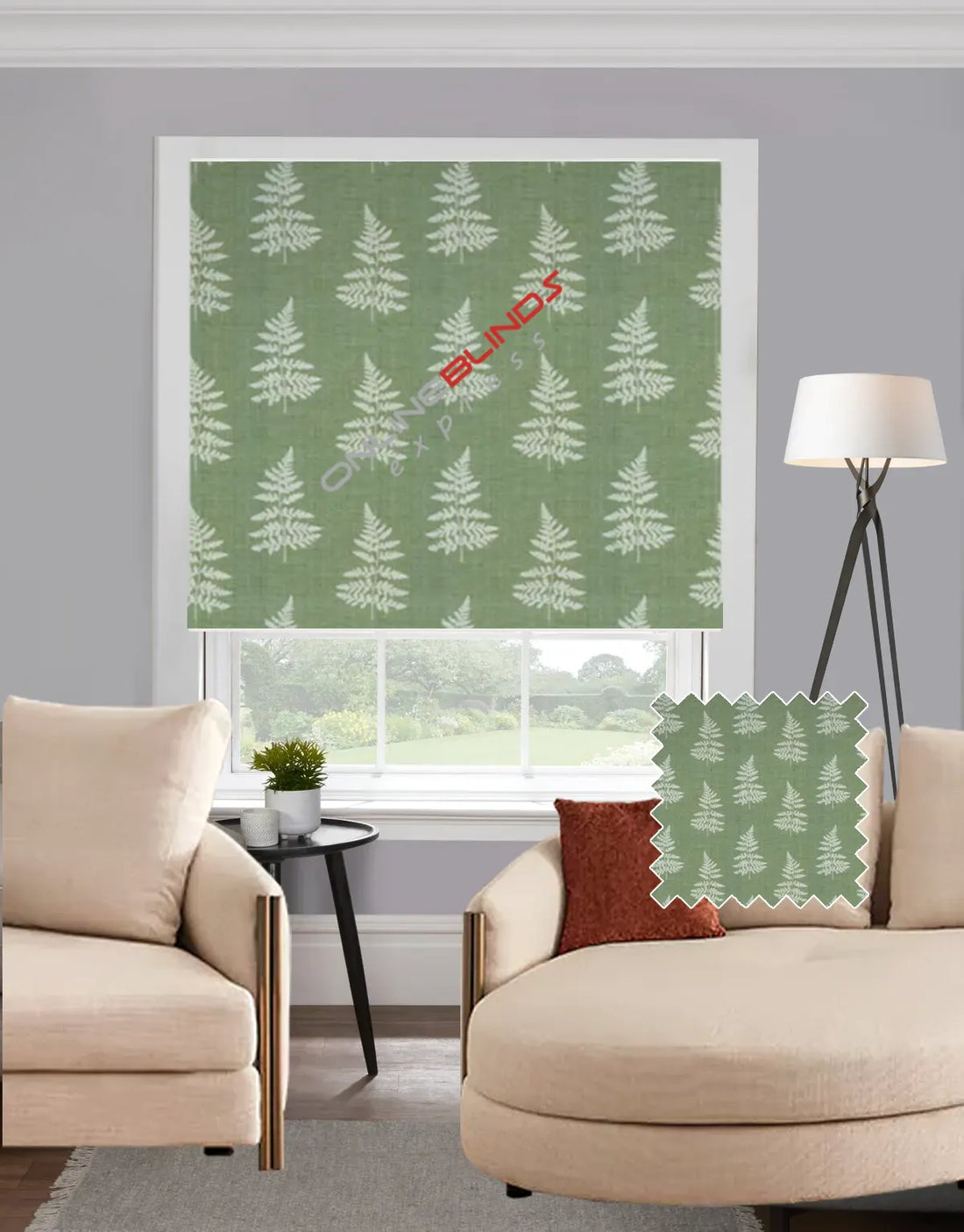 Bracken Green EB - Roman Blind - Online Blinds Express