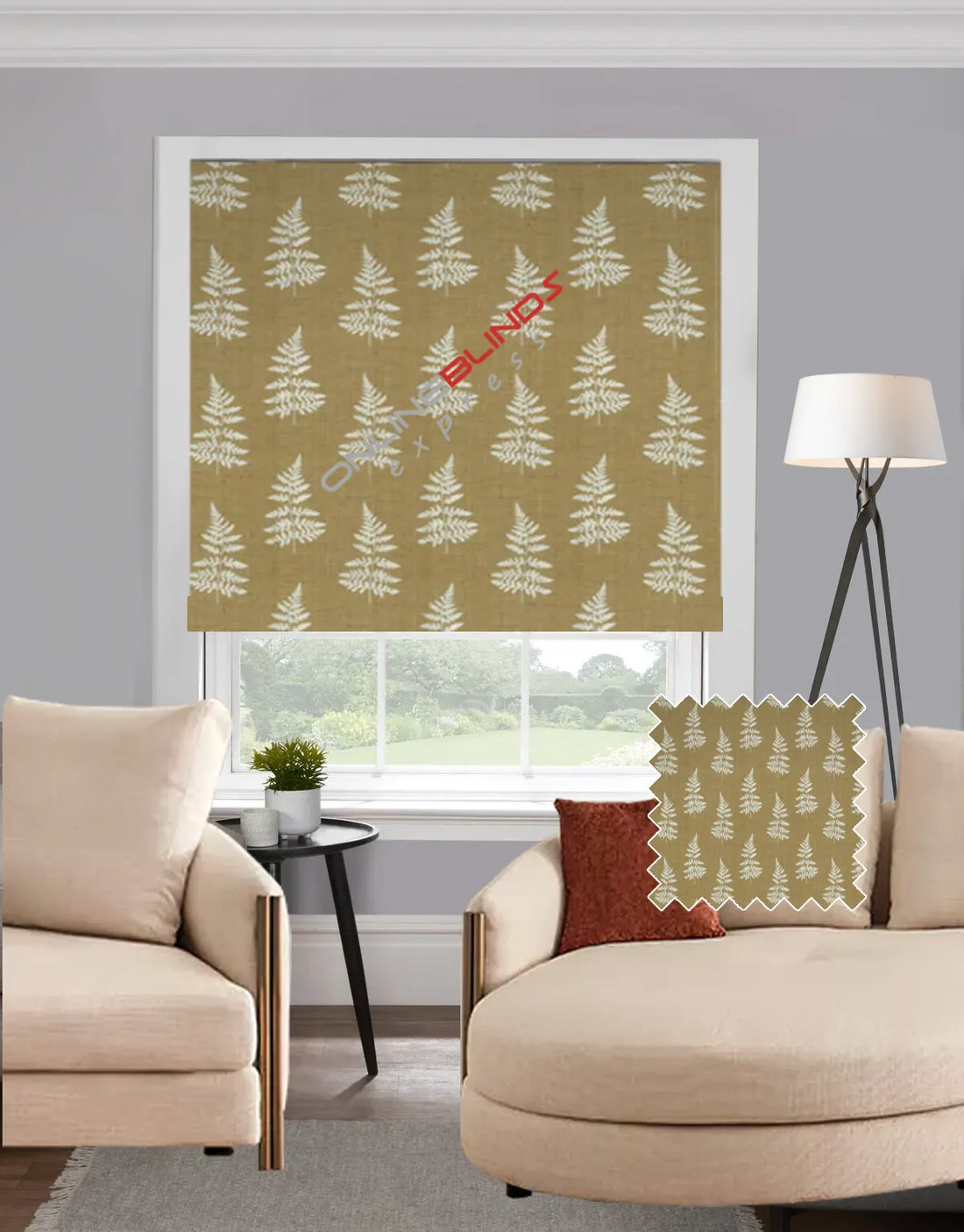 Bracken Ochre EB - Roman Blind - Online Blinds Express