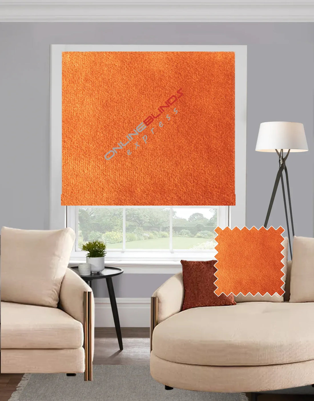Bursa Burnt Orange EB - Roman Blind - Online Blinds Express