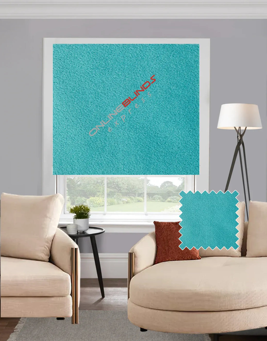 Bursa Turquoise EB - Roman Blind - Online Blinds Express