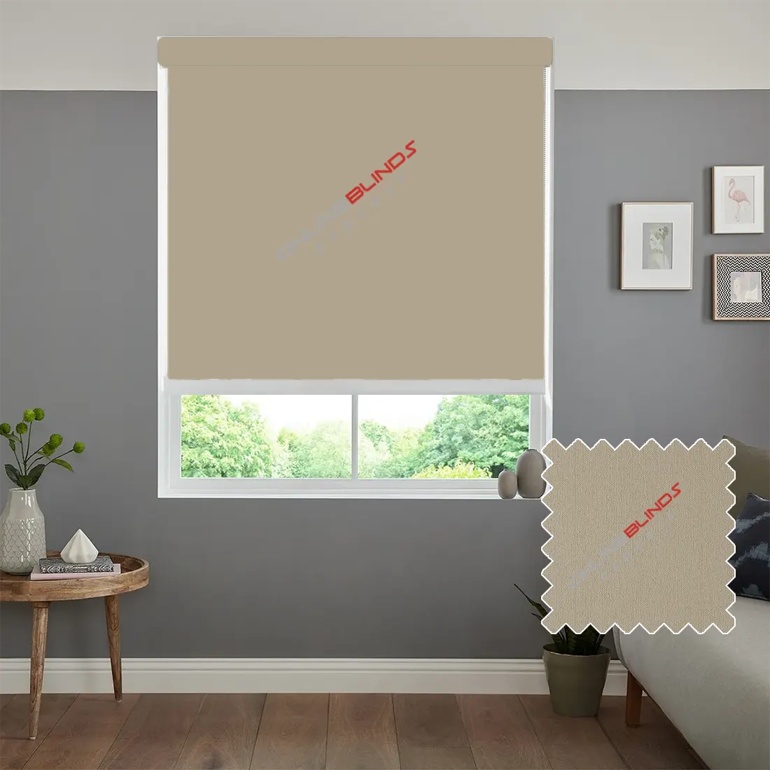 CAIRO BEIGE MOTORISED ROLLER BLIND - Online Blinds Express