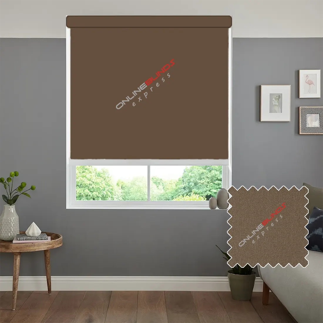 CAIRO CHOCOLATE MOTORISED ROLLER BLIND - Online Blinds Express