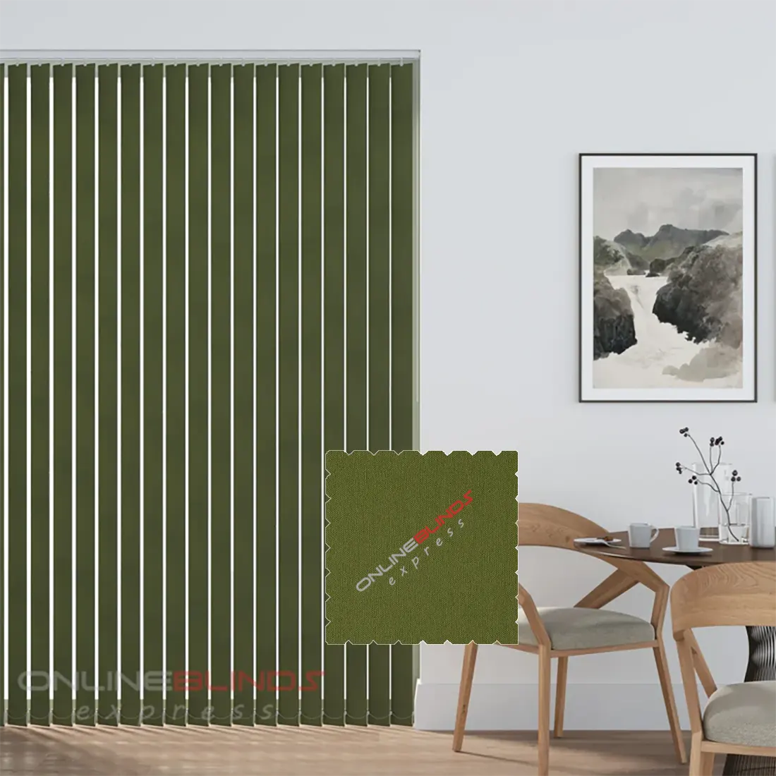 Cairo Green - Blackout Vertical Replacement Slats - Online Blinds Express