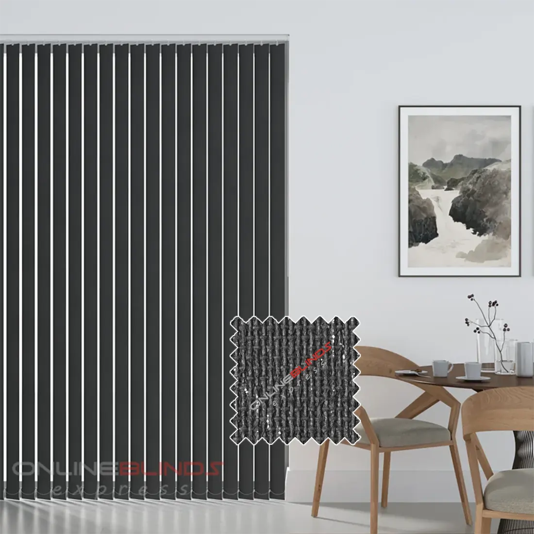 Cairo Grey - Blackout Vertical Blinds