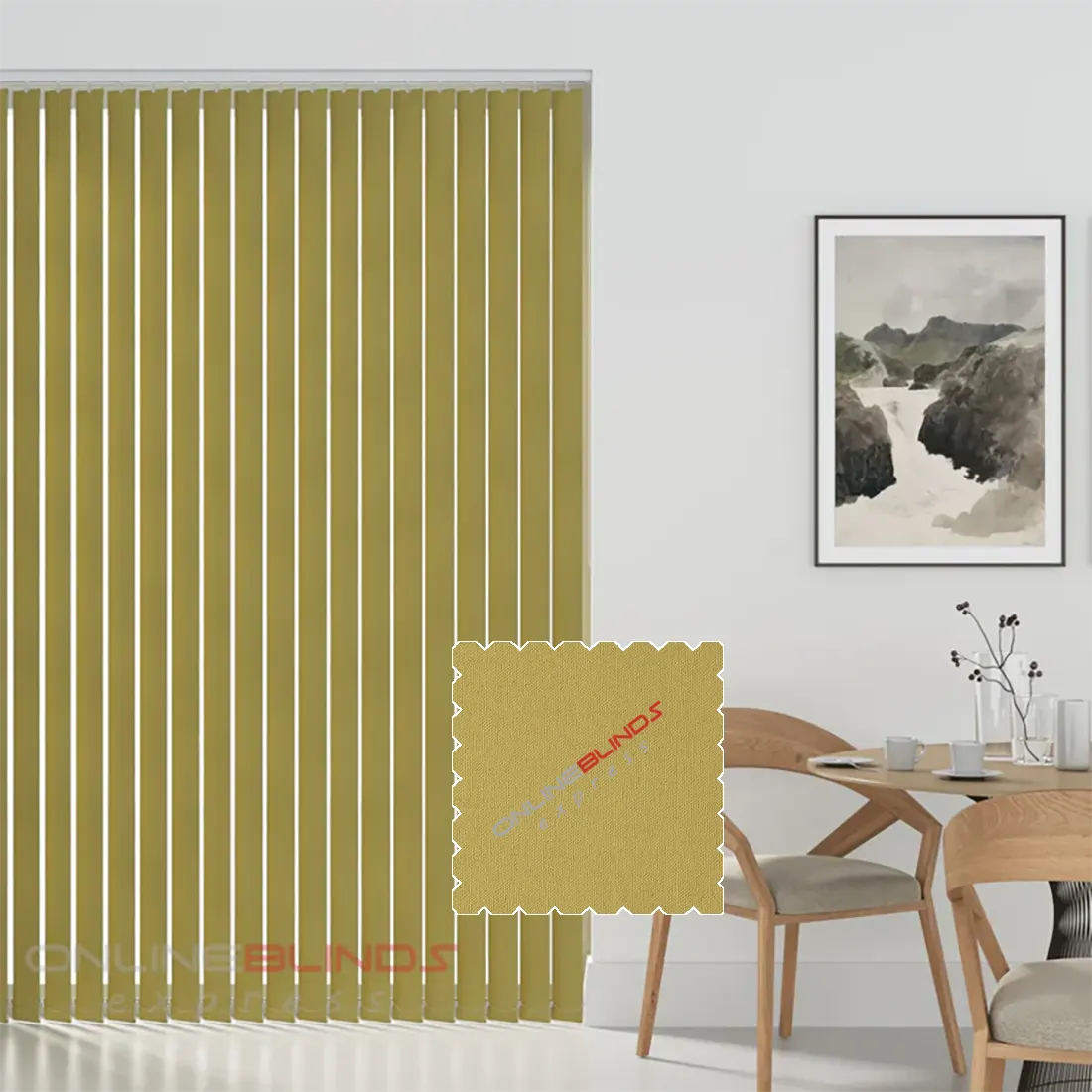 Cairo Mustard - Blackout Vertical Replacement Slats - Online Blinds Express
