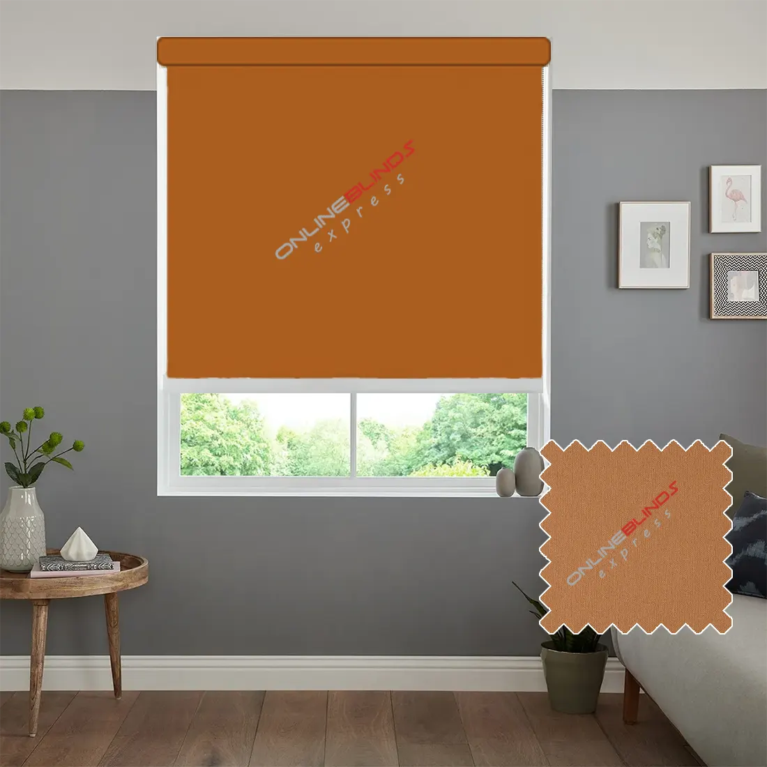 CAIRO ORANGE MOTORISED ROLLER BLIND - Online Blinds Express