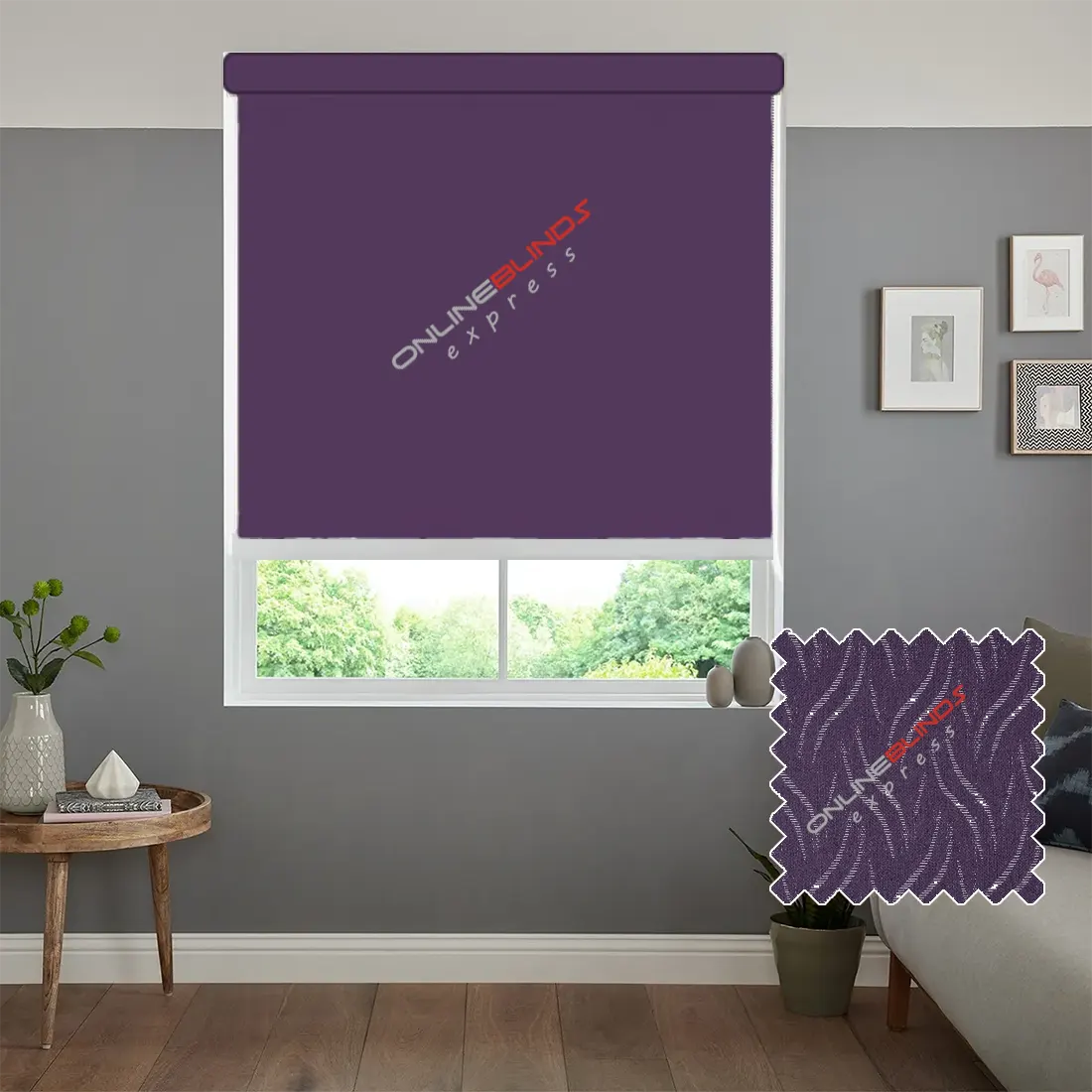 CAIRO PURPLE MOTORISED ROLLER BLIND - Online Blinds Express