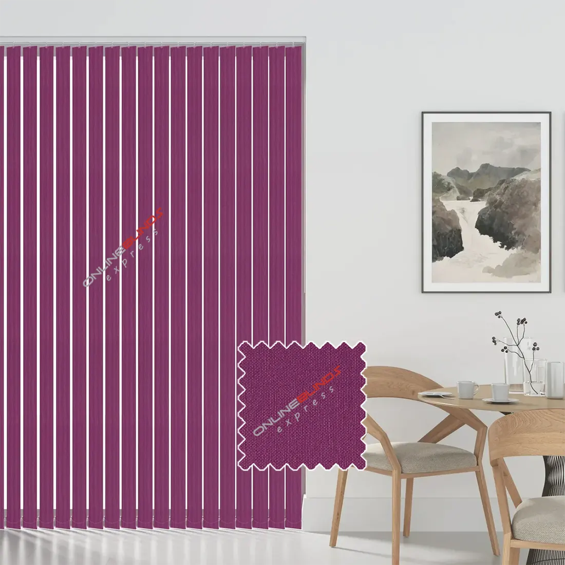Cairo Raspberry - Blackout Vertical Replacement Slats - Online Blinds Express