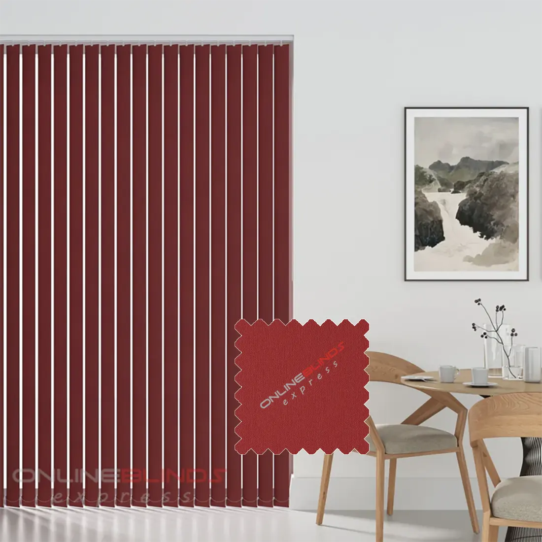 Cairo Red - Blackout Vertical Replacement Slats - Online Blinds Express