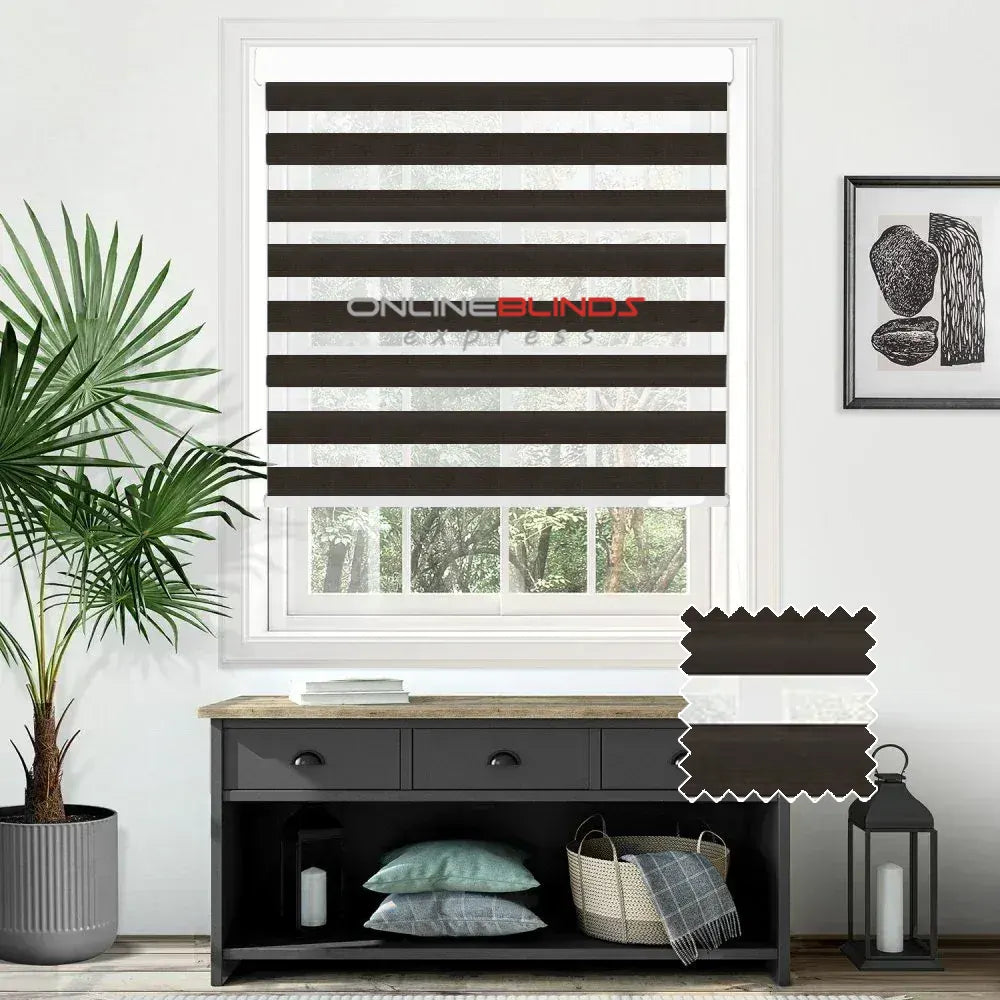 Cashmere Black Motorised Day and Night Blind - Online Blinds Express