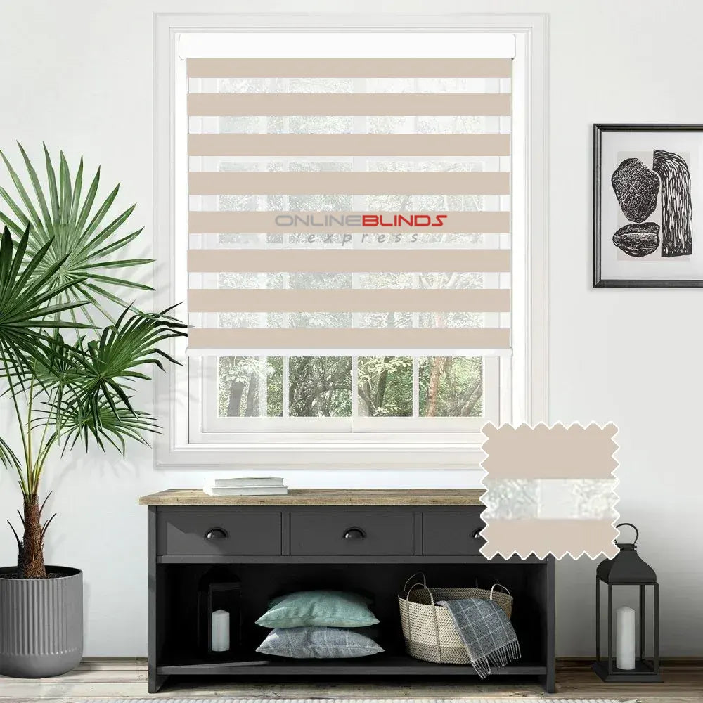 Dimout Rome Cream Motorised Day and Night Blind - Online Blinds Express
