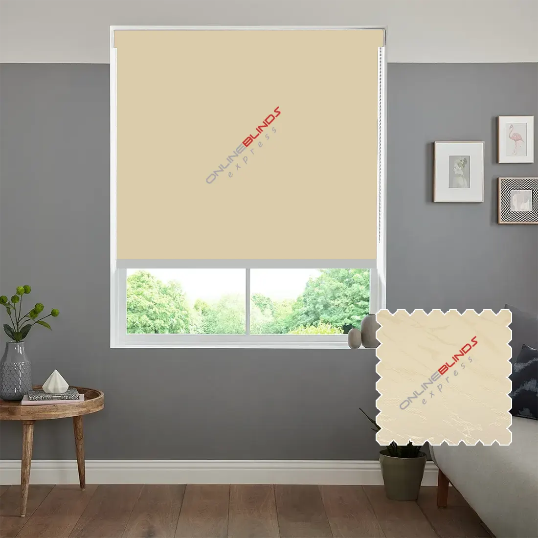 FIESTA BEIGE MOTORISED ROLLER BLIND - Online Blinds Express