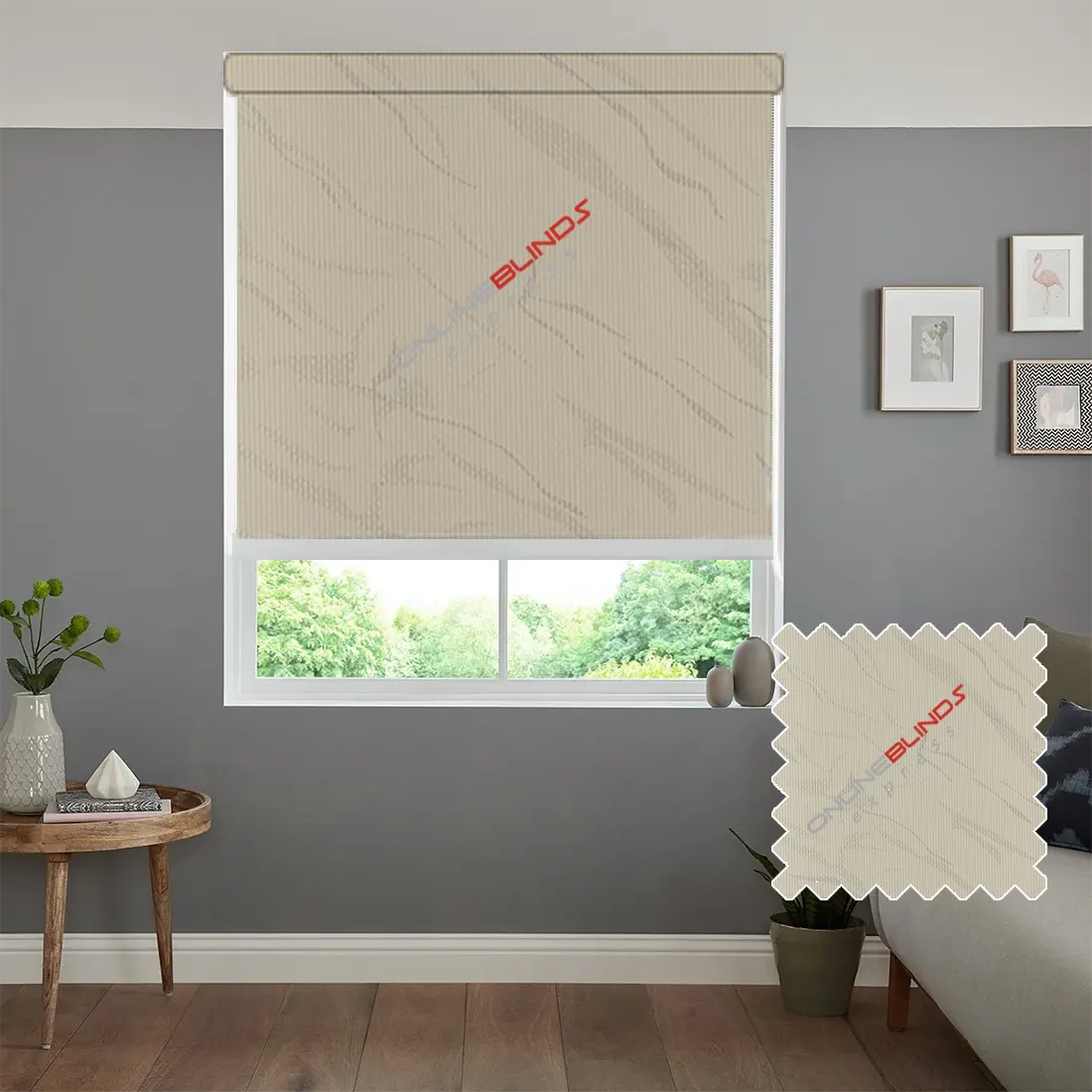 FIESTA CREAM MOTORISED ROLLER BLIND - Online Blinds Express