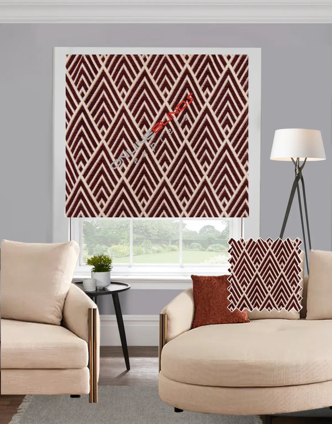 Geo Wine EB - Roman Blind - Online Blinds Express