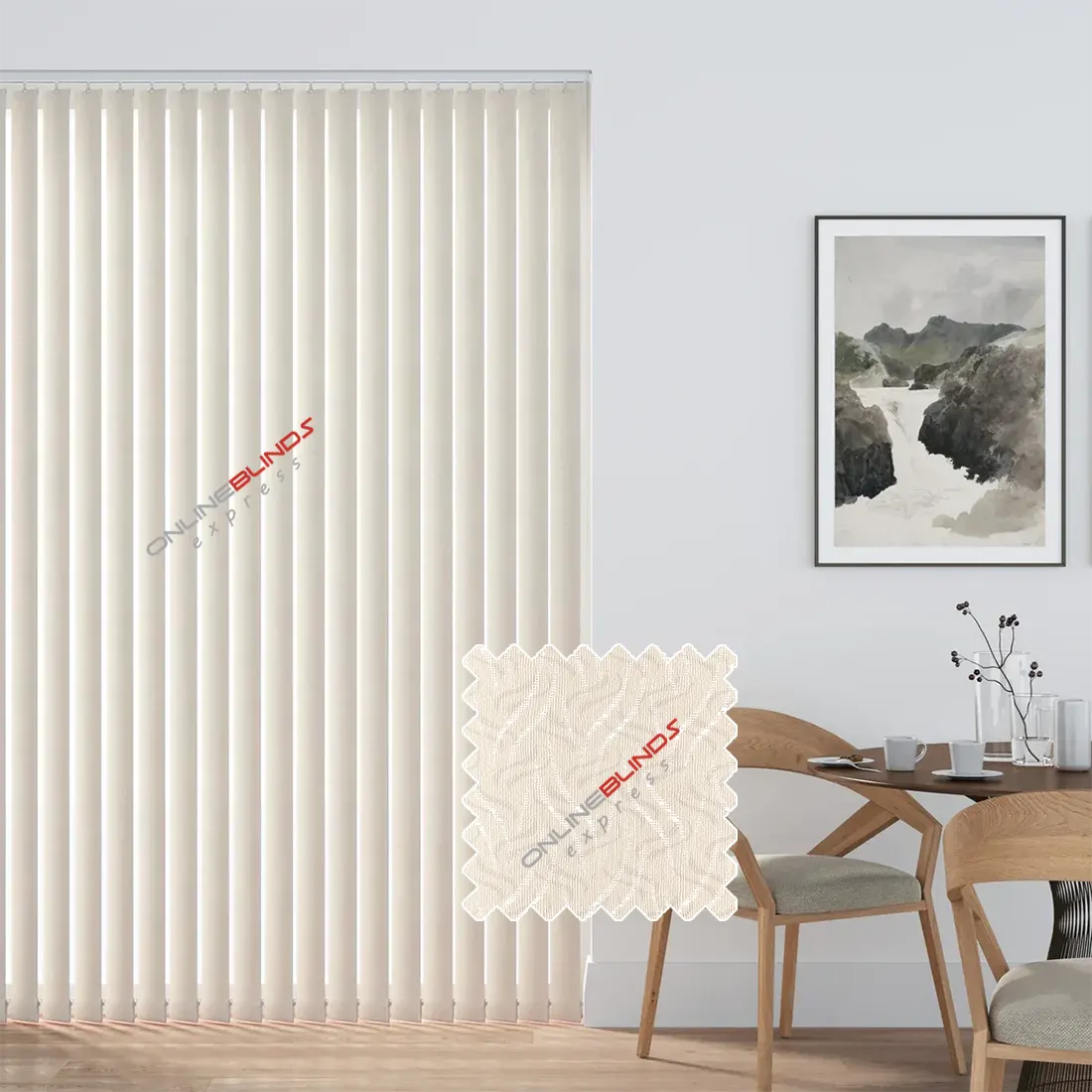 Gravity Beige - PVC Waterproof Blackout Vertical Blinds