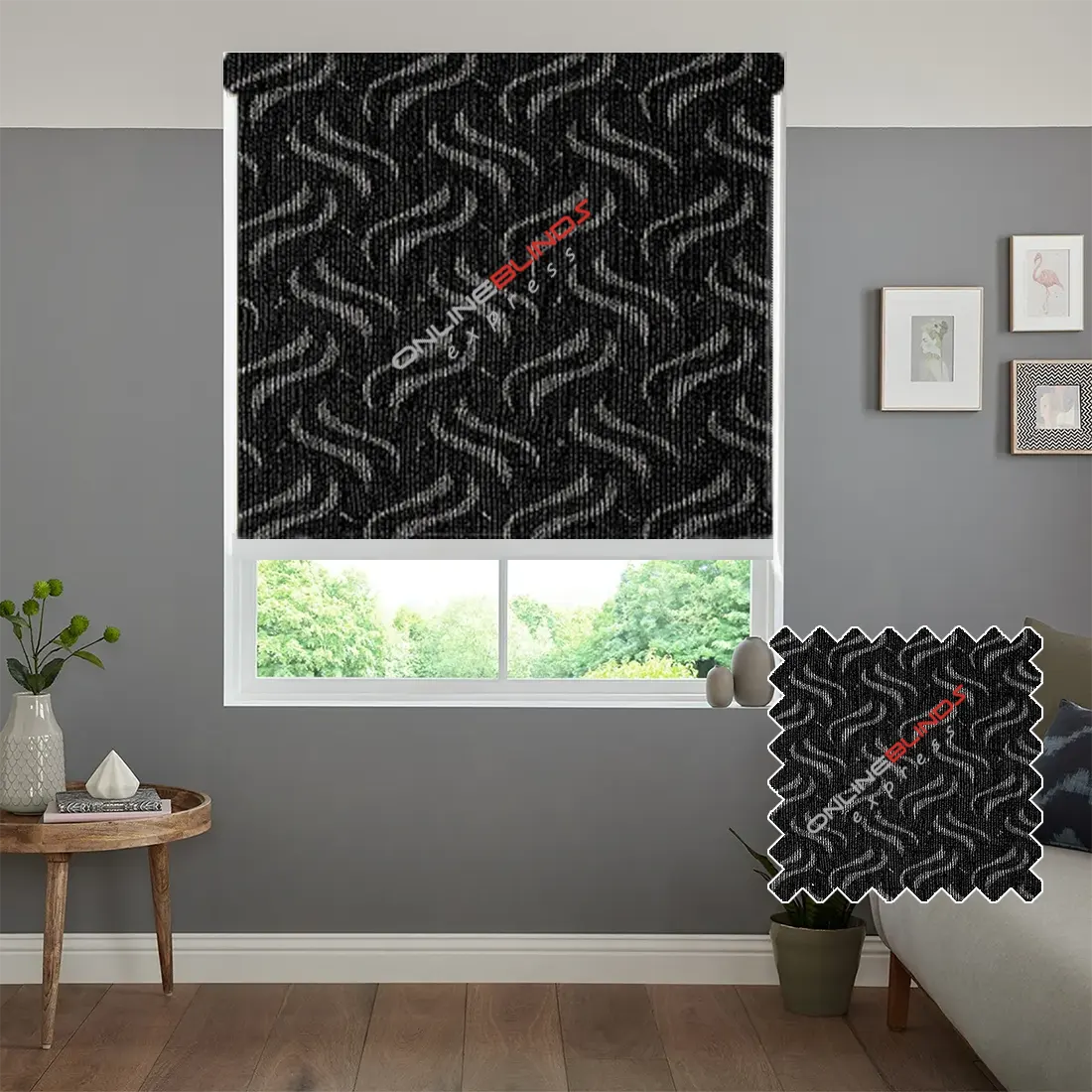 GRAVITY BLACK MOTORISED ROLLER BLIND - Online Blinds Express