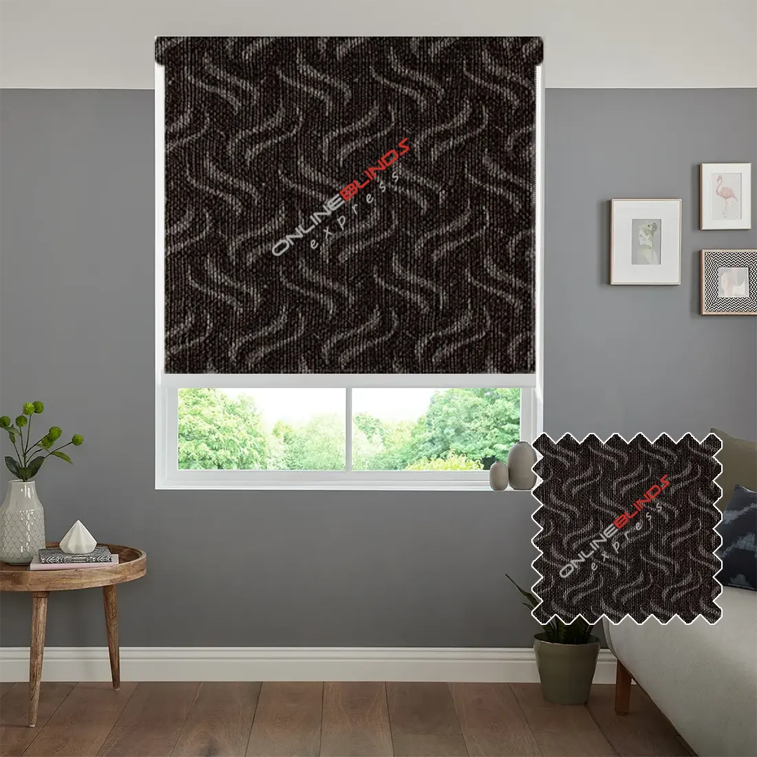 GRAVITY BROWN MOTORISED ROLLER BLIND - Online Blinds Express
