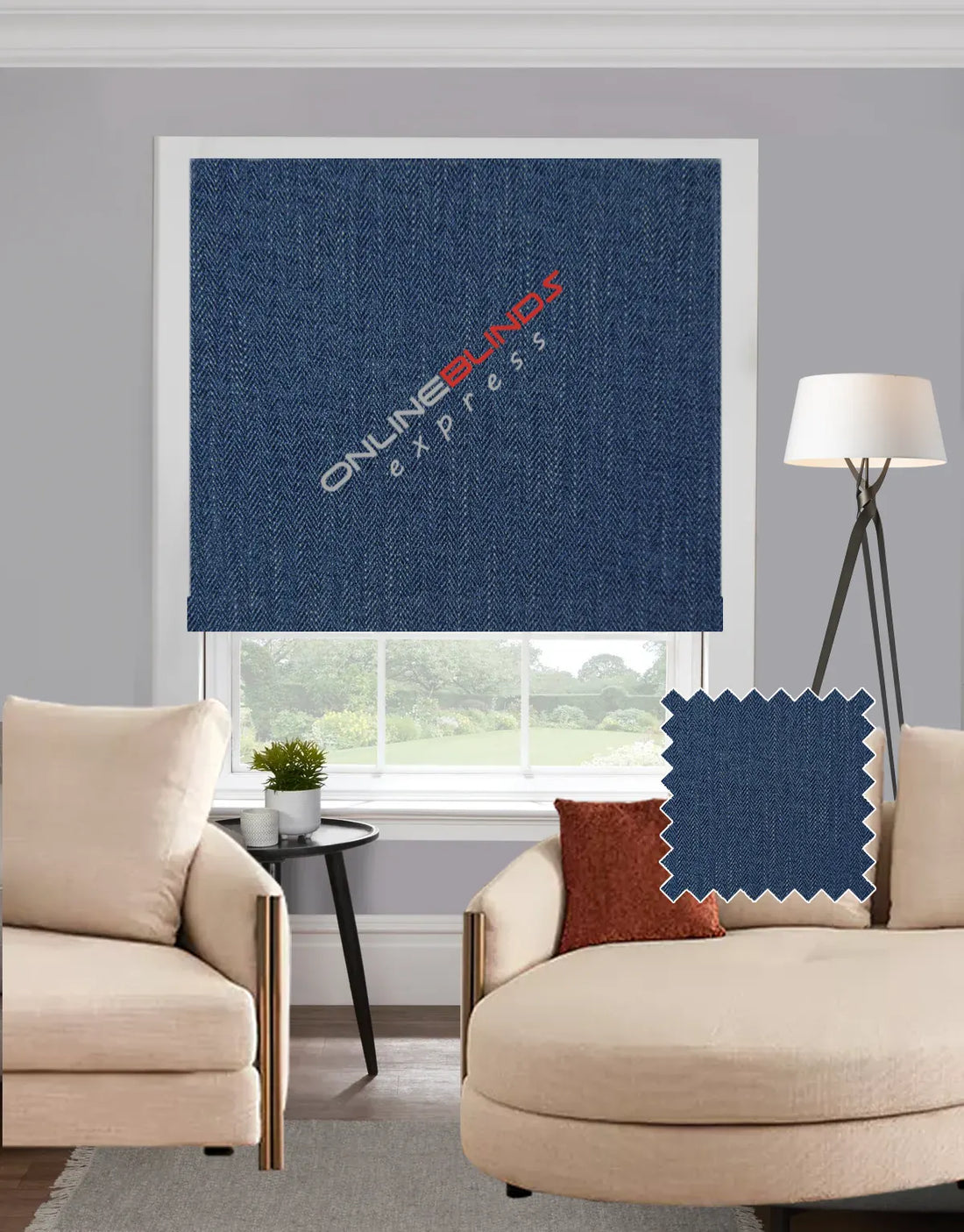 Herringbone Aegean EB - Roman Blind - Online Blinds Express