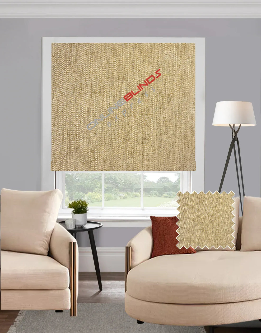 Herringbone Wheat EB - Roman Blind - Online Blinds Express