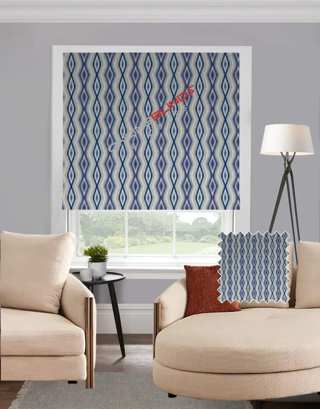 Jive Blue EB - Roman Blind - Online Blinds Express