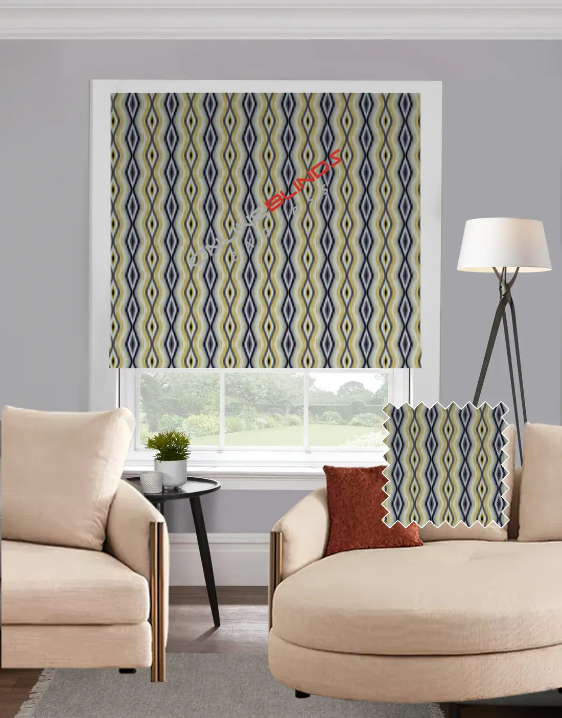 Jive Ochre EB - Roman Blind - Online Blinds Express