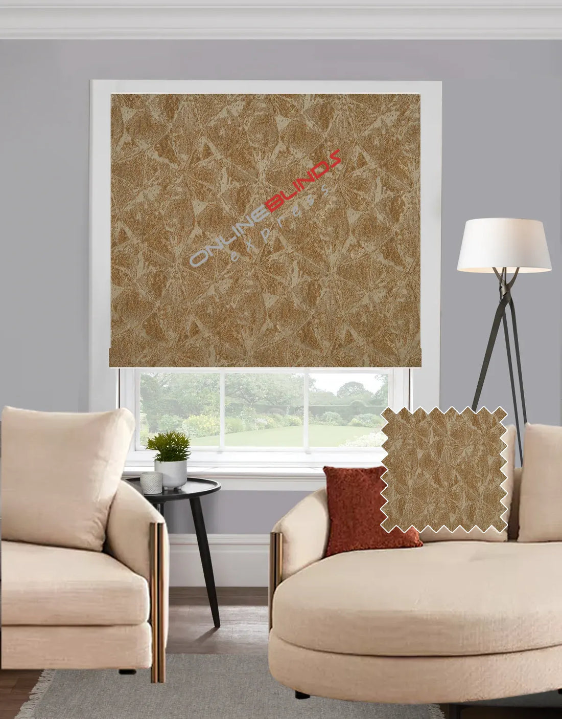 Karina Gold EB - Roman Blind - Online Blinds Express