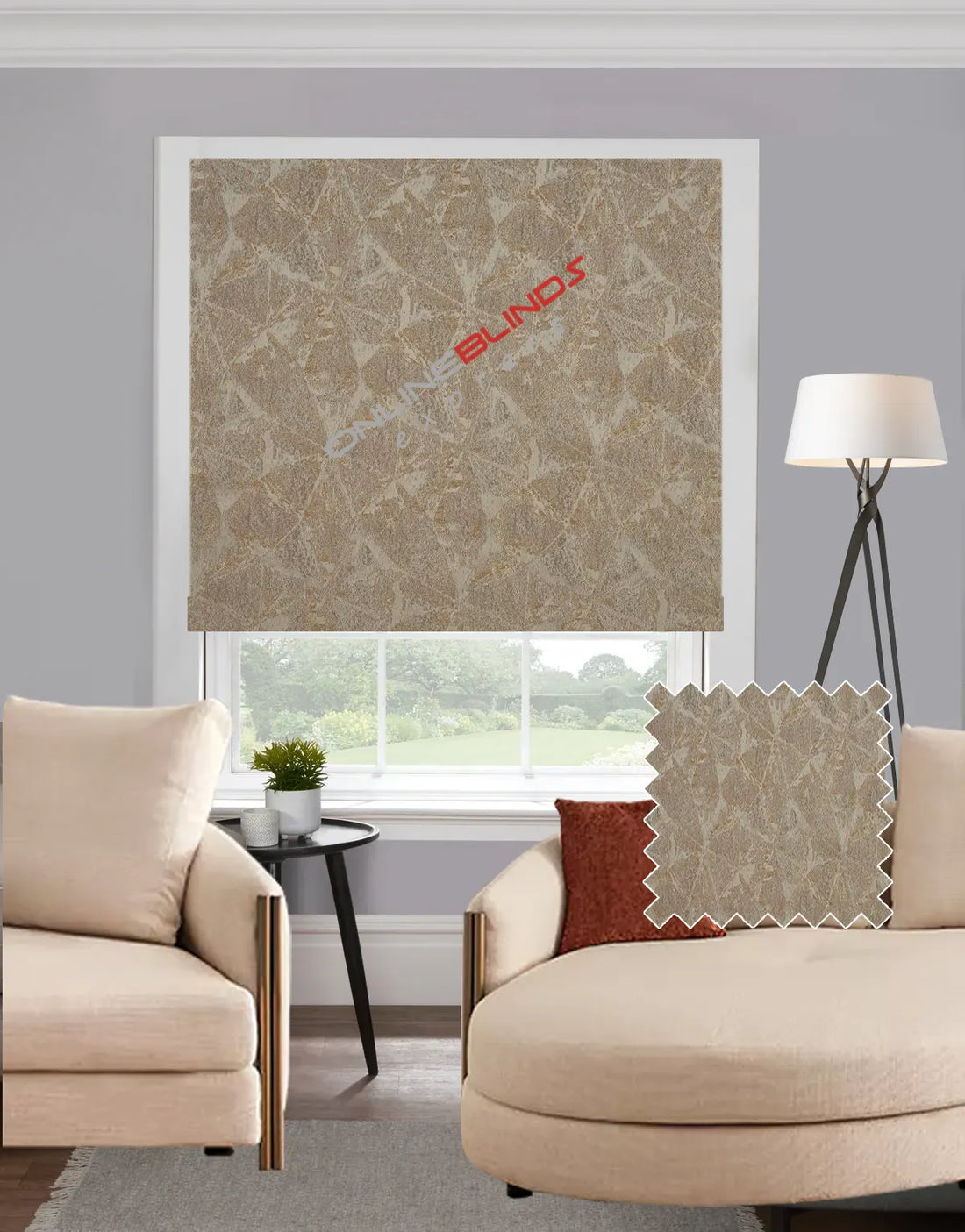 Karina Taupe EB - Roman Blind - Online Blinds Express