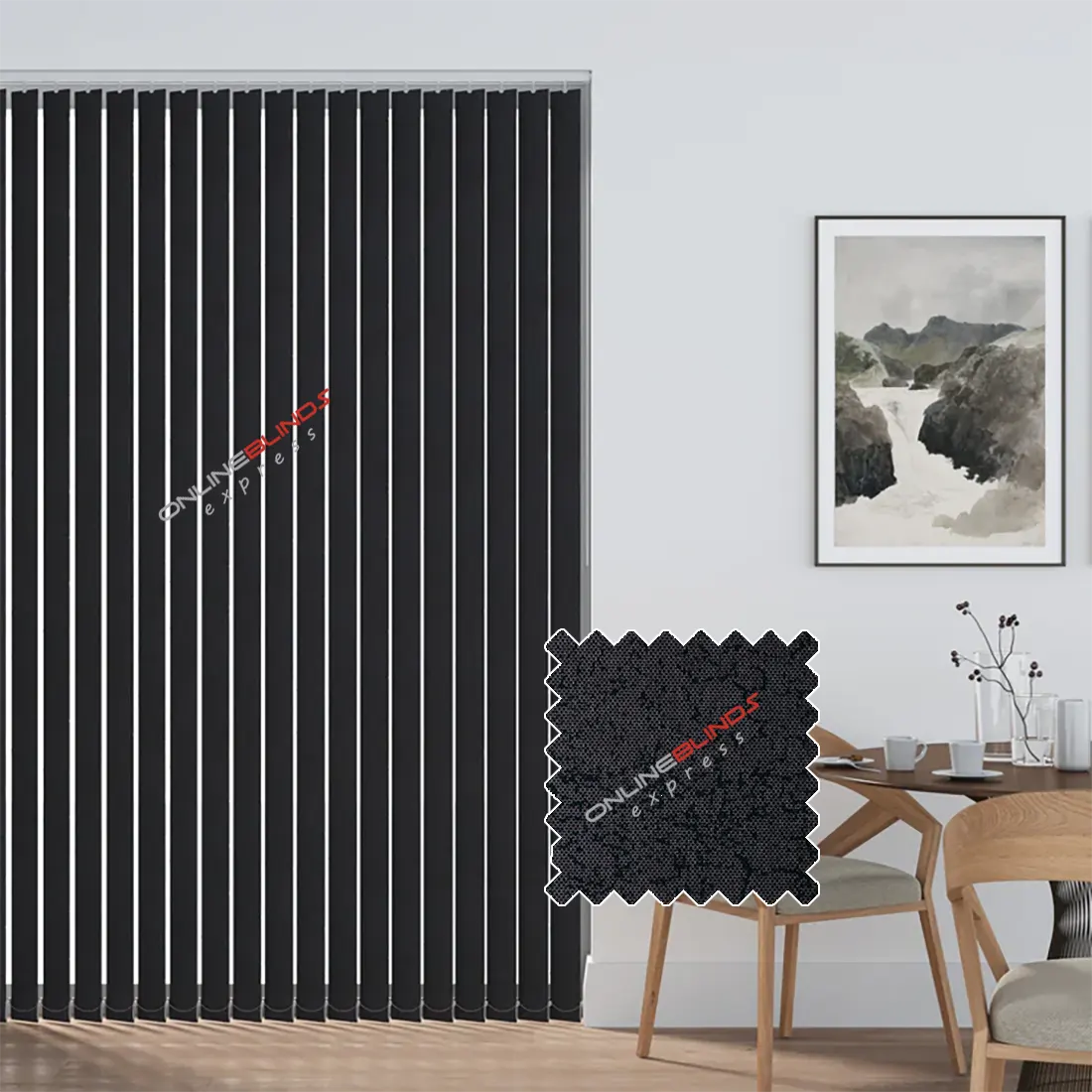 Lahore Black PVC Waterproof Replacement Slats - Online Blinds Express