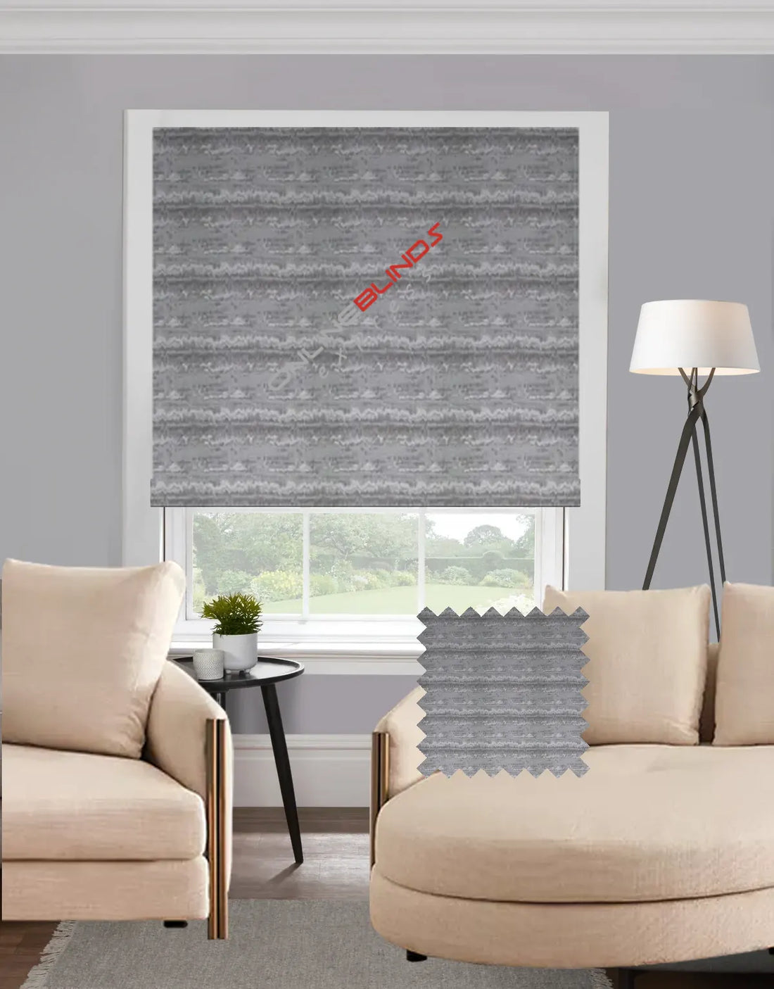 Lavico Grey EB - Roman Blind - Online Blinds Express