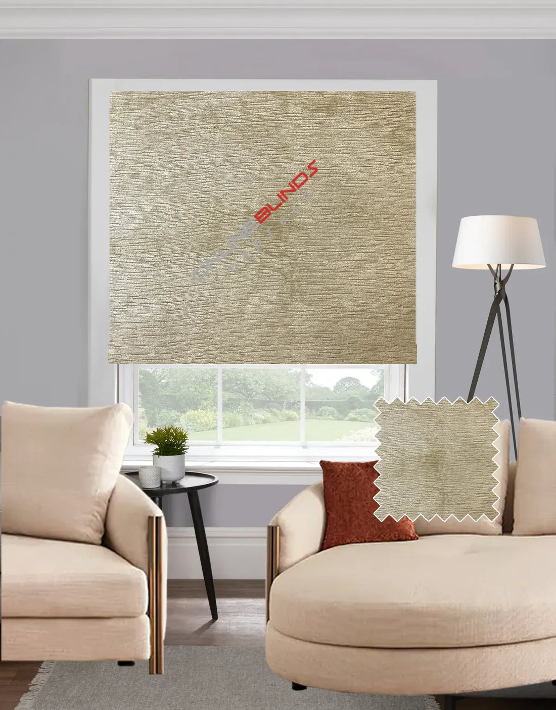 Litie Chalk EB - Roman Blind - Online Blinds Express