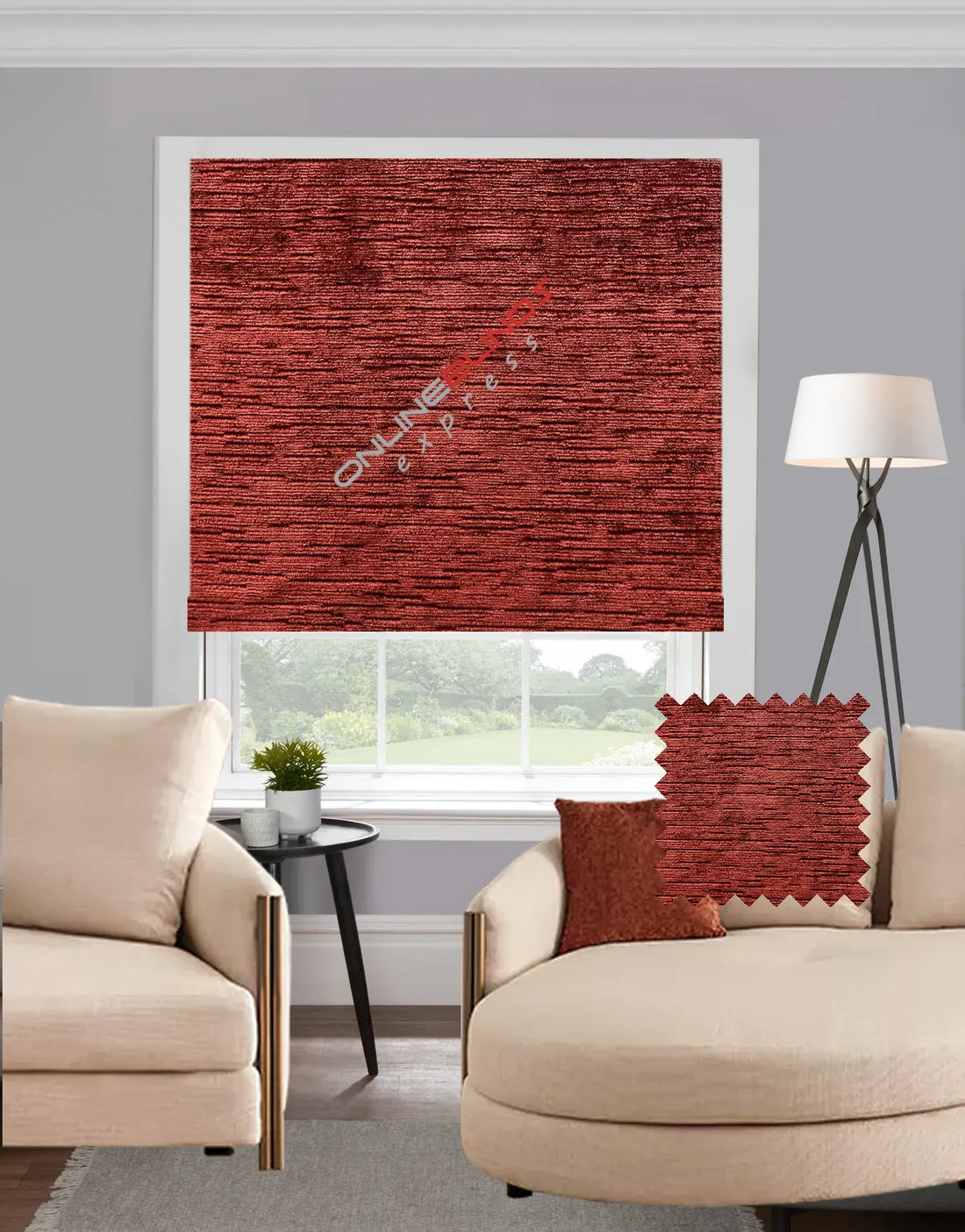 Litie Maroon EB - Roman Blind - Online Blinds Express