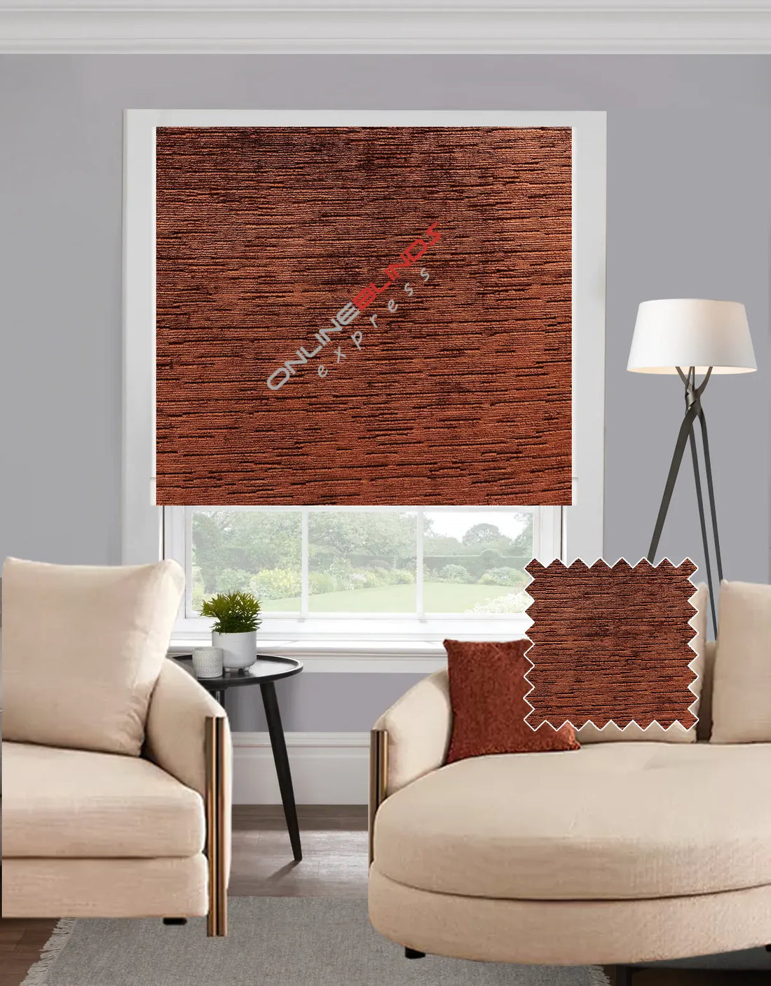 Litie Umber EB - Roman Blind - Online Blinds Express