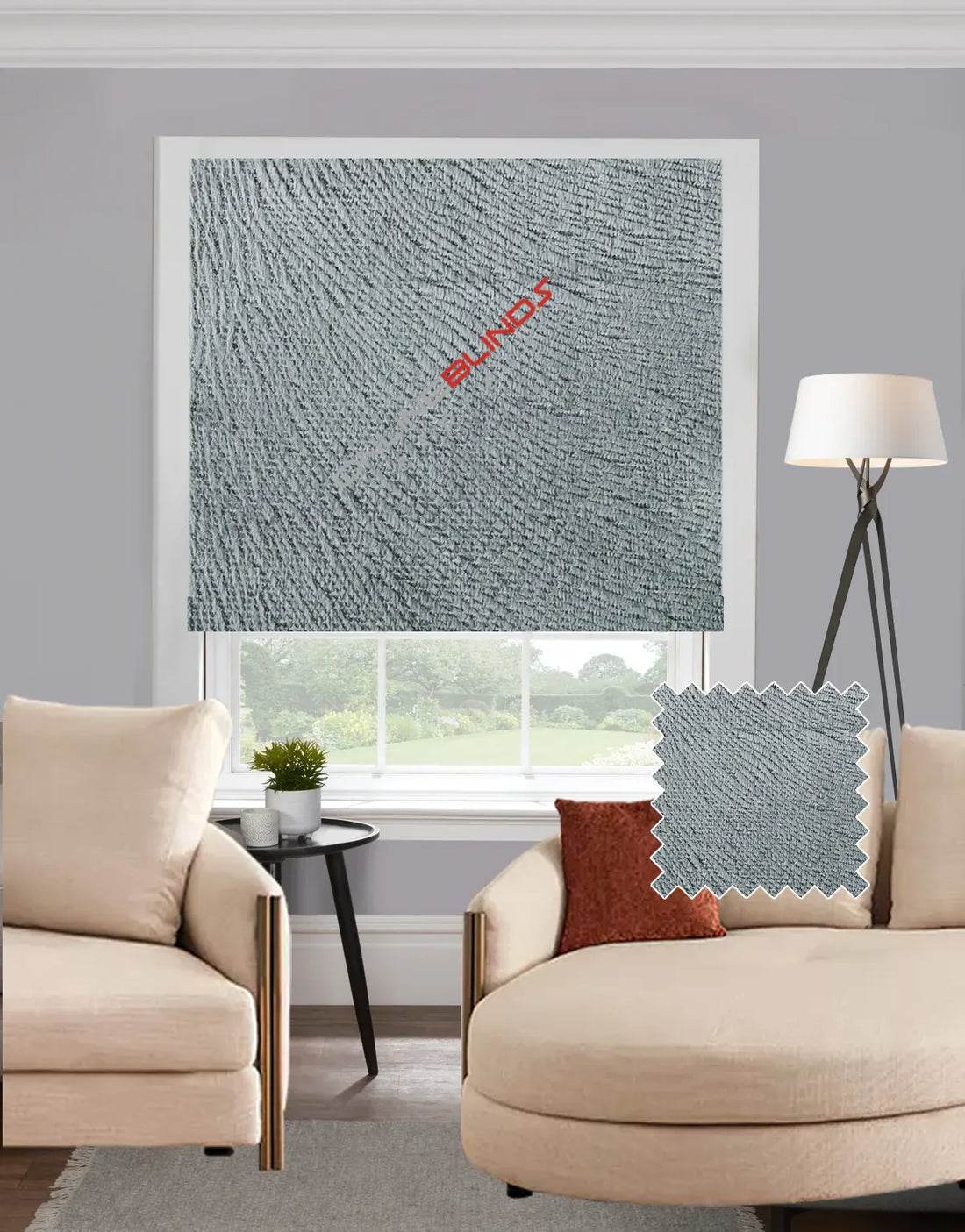 Mersin Grey EB - Roman Blind - Online Blinds Express