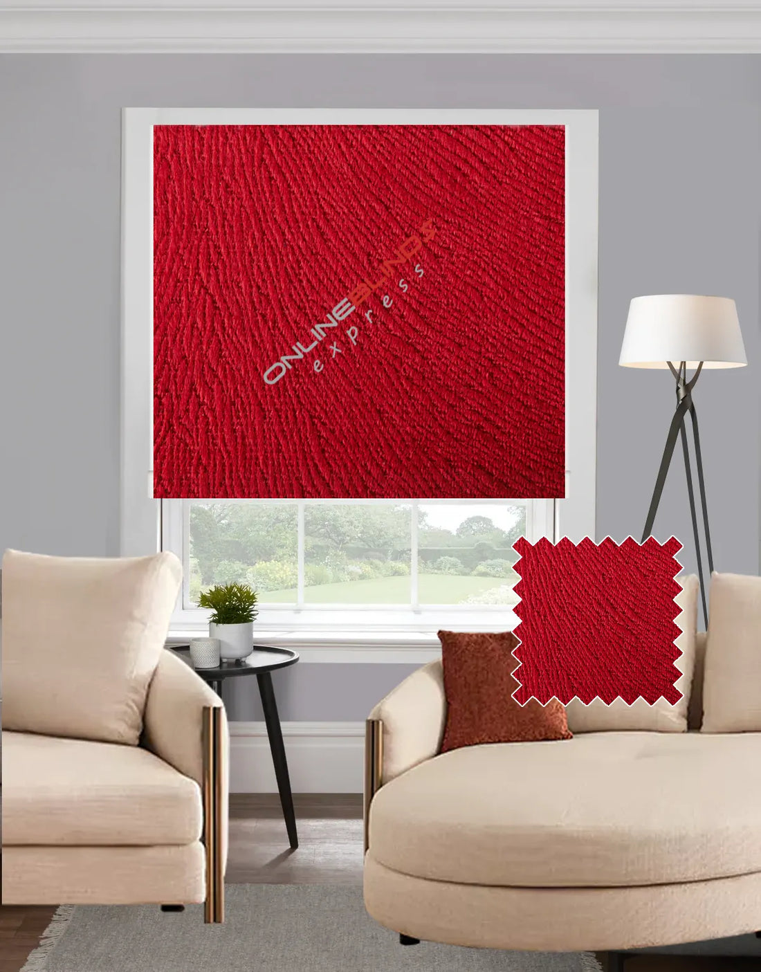 Mersin Red EB - Roman Blind - Online Blinds Express