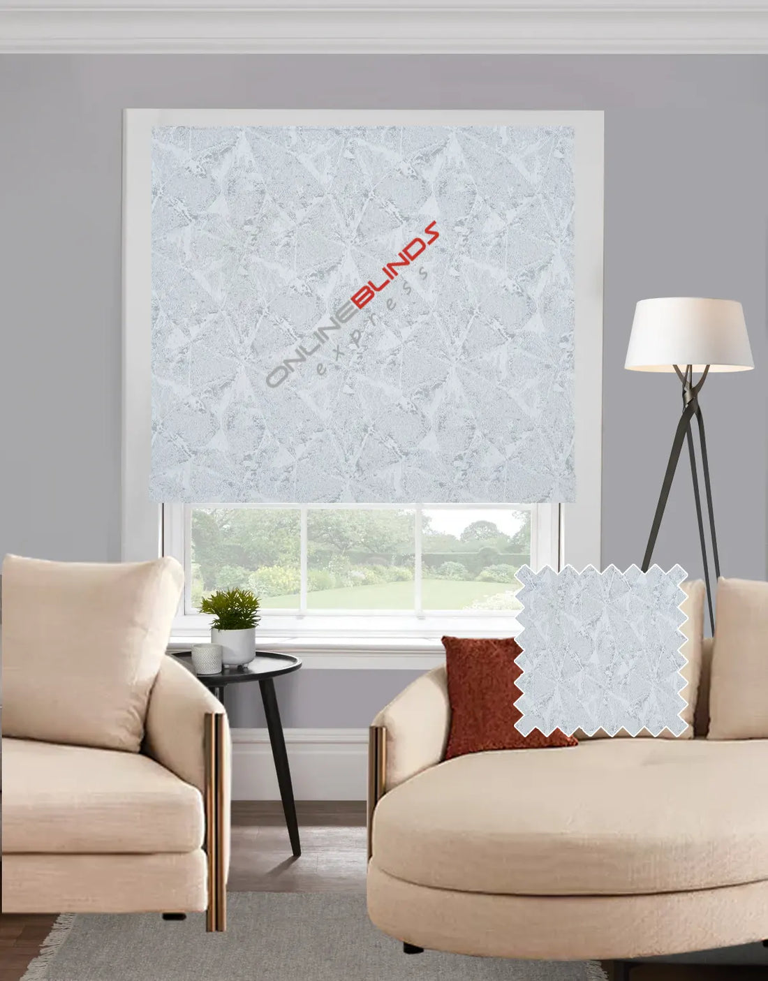 Karina White EB - Roman Blind - Online Blinds Express