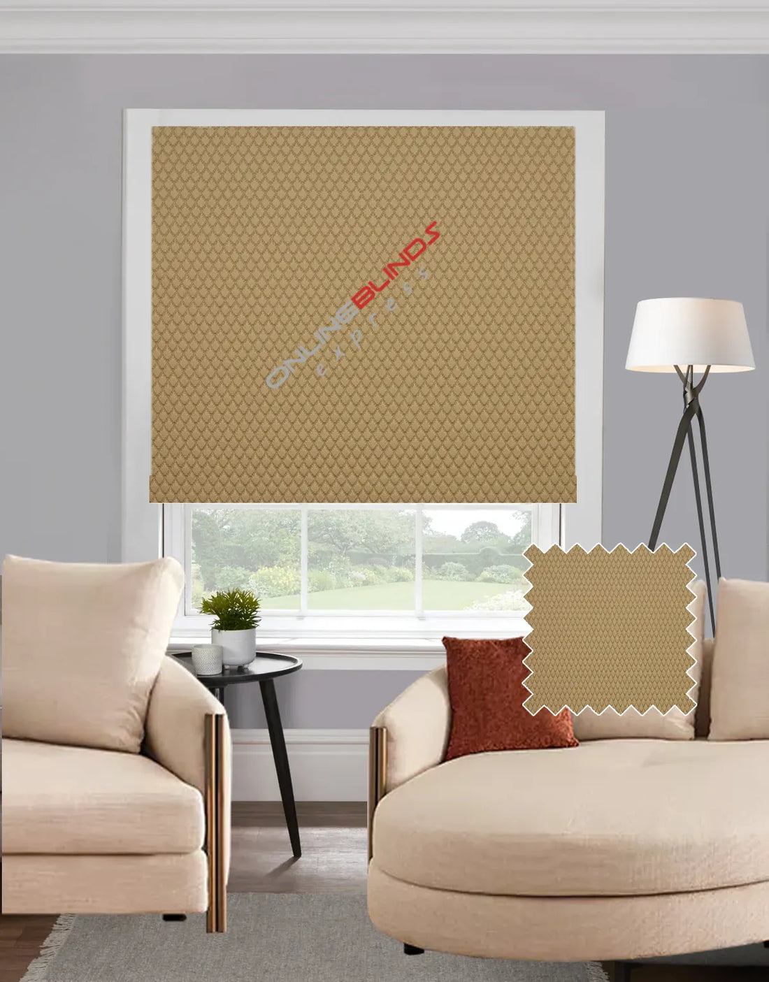 Nora Caramel EB - Roman Blind - Online Blinds Express