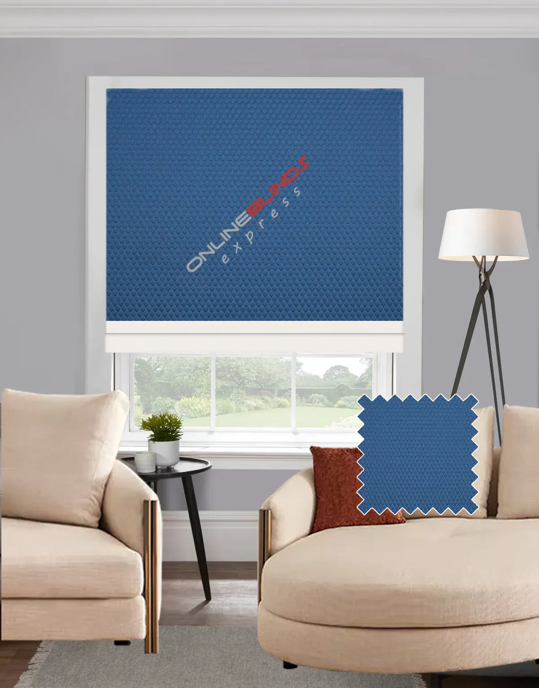 Nora Denim EB - Roman Blind - Online Blinds Express