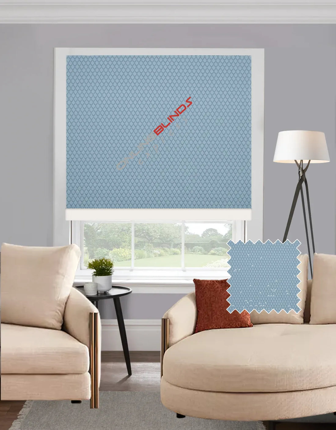 Nora Duck Egg EB - Roman Blind - Online Blinds Express