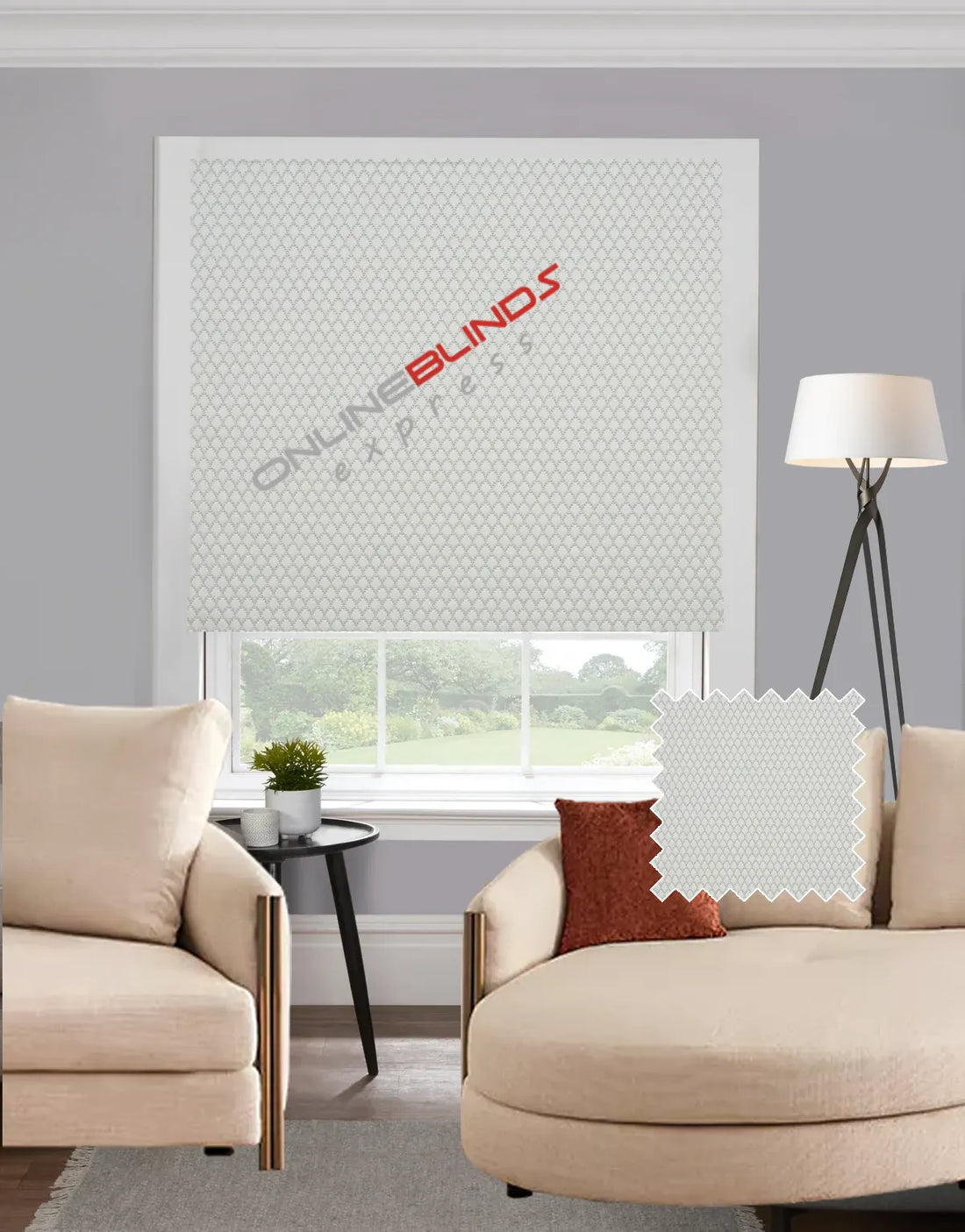 Nora Ivory EB - Roman Blind - Online Blinds Express