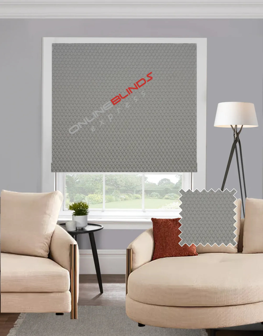 Nora Silver EB - Roman Blind - Online Blinds Express