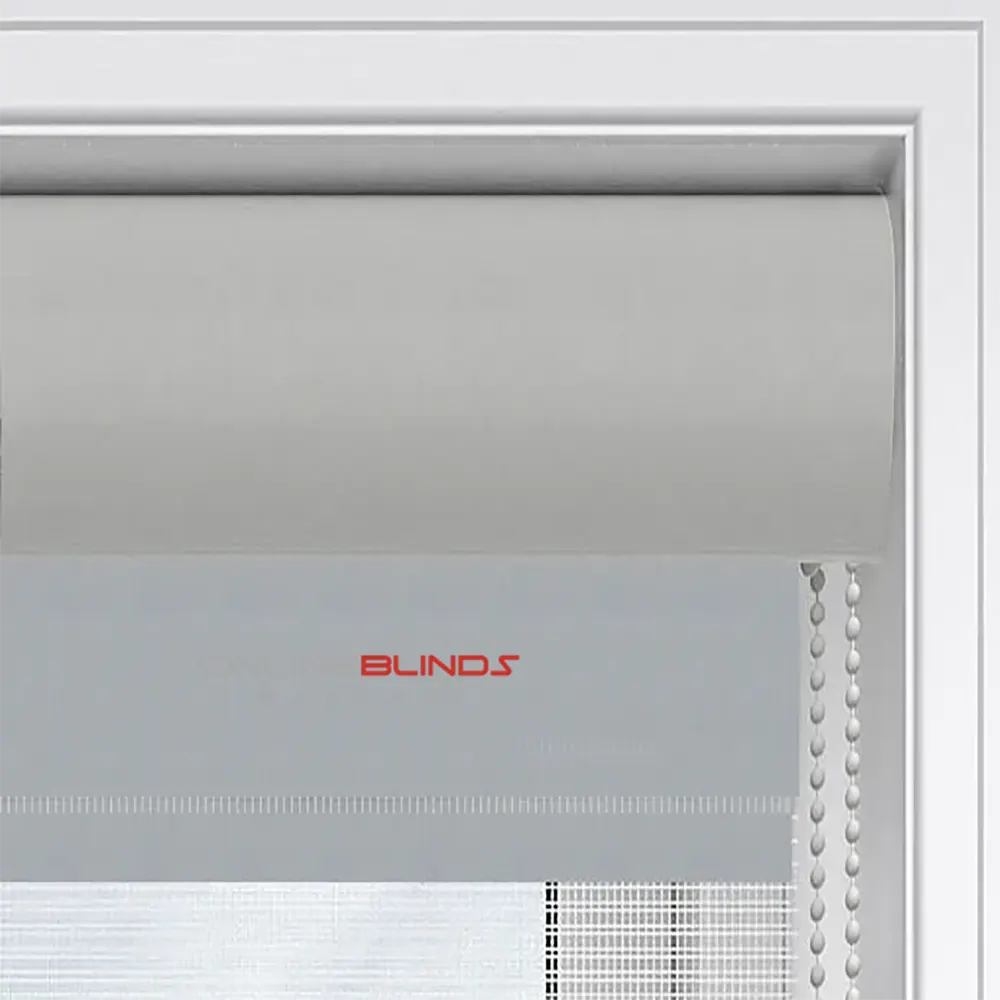 Plain Soft Silver Motorised Day and Night Blind - Online Blinds Express