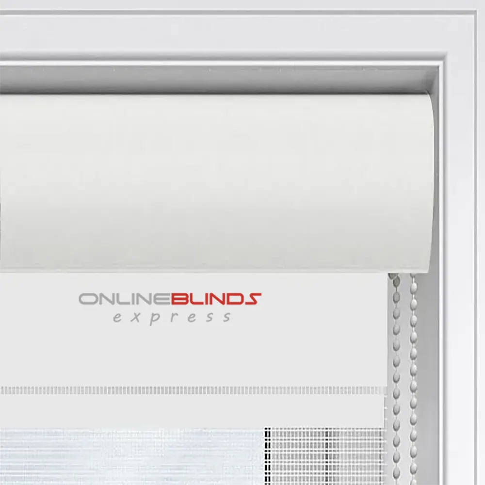 Plain Soft White Motorised Day and Night Blind - Online Blinds Express
