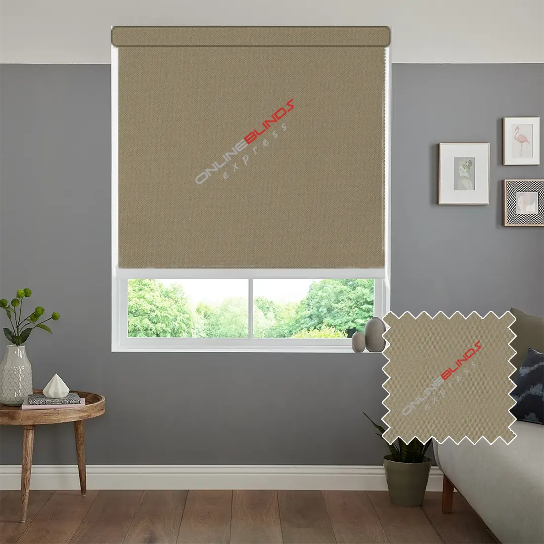 RITA BEIGE - BLACKOUT ROLLER BLIND - Online Blinds Express