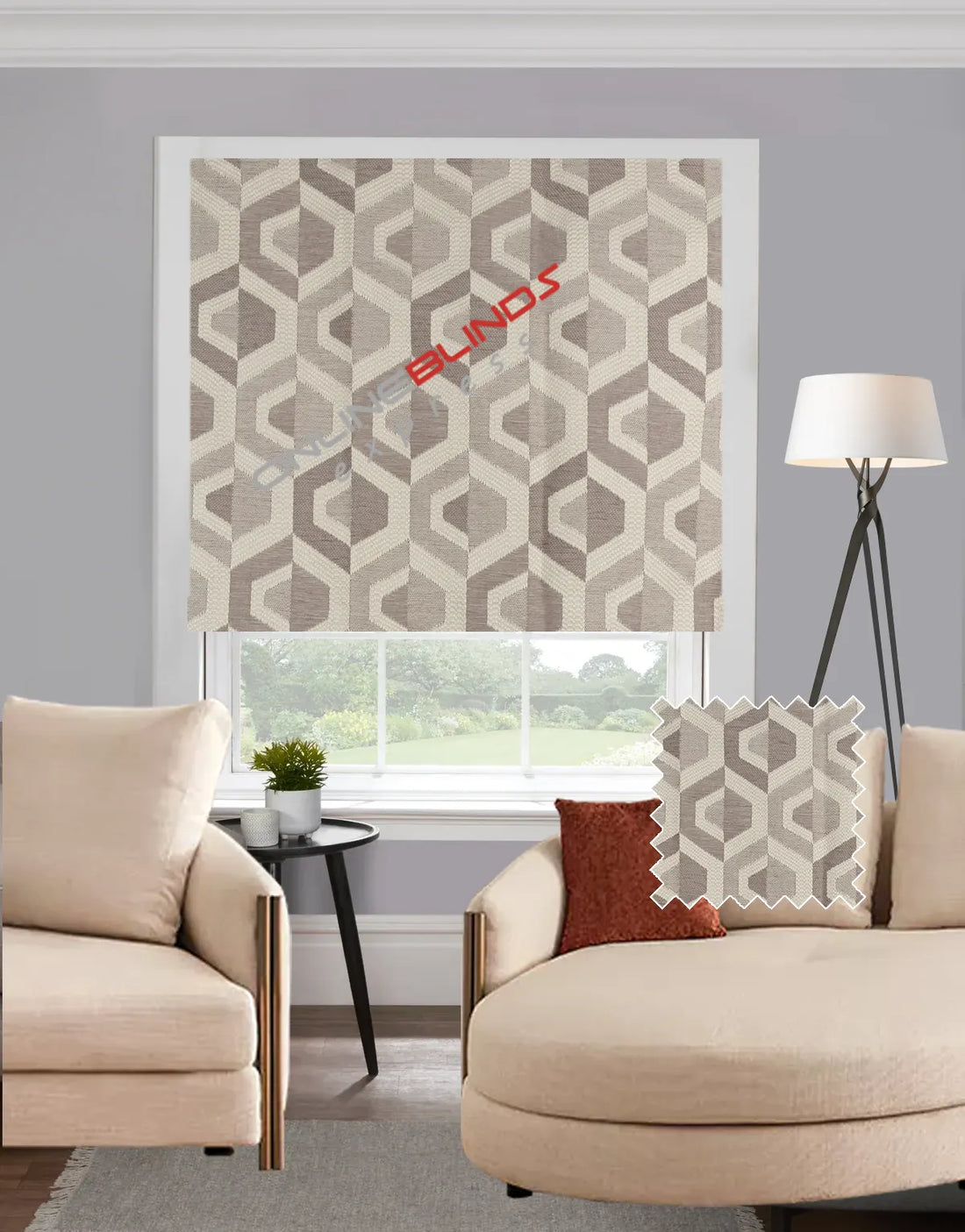 Santorini Grey EB - Roman Blind - Online Blinds Express