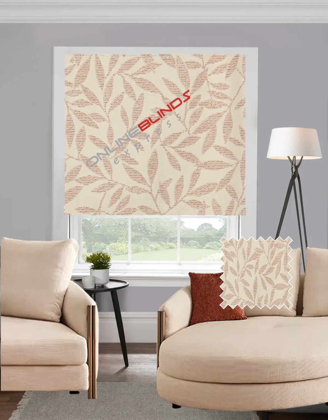Serene Blush EB - Roman Blind - Online Blinds Express