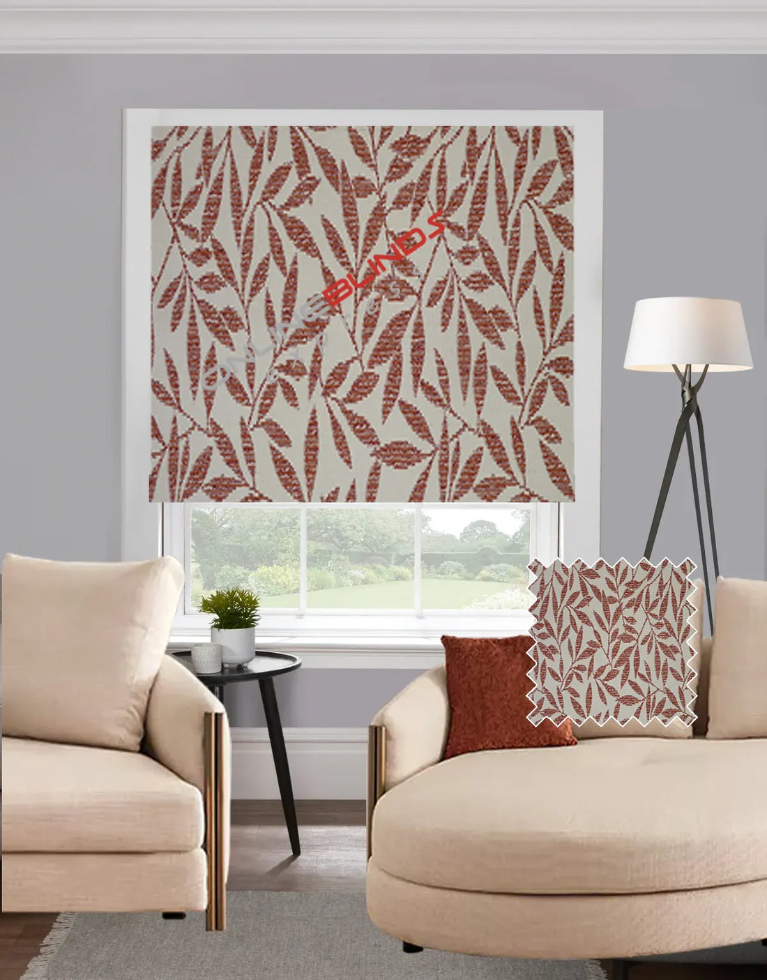 Serene Terracotta EB - Roman Blind - Online Blinds Express
