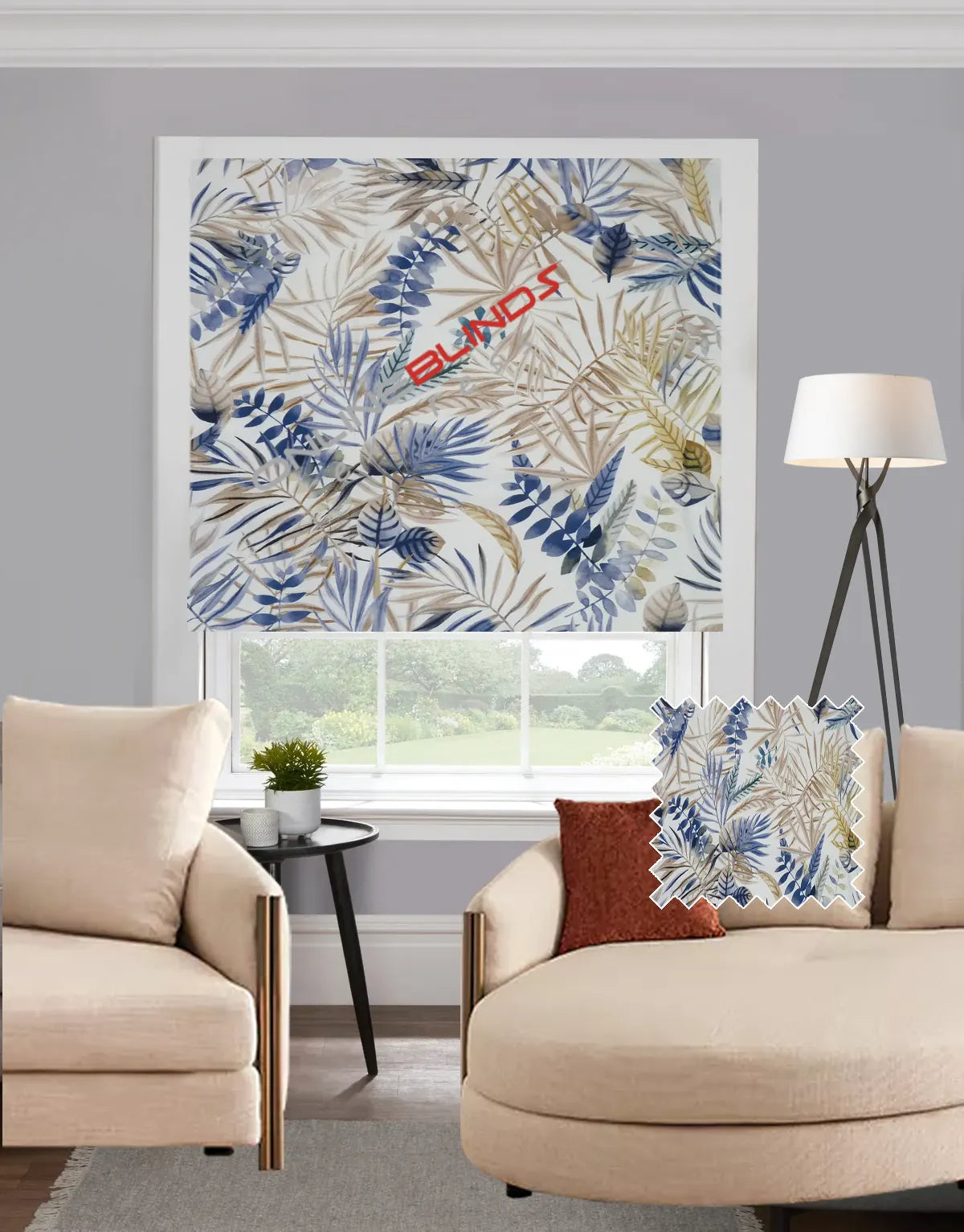 Tirana Blue EB - Roman Blind - Online Blinds Express
