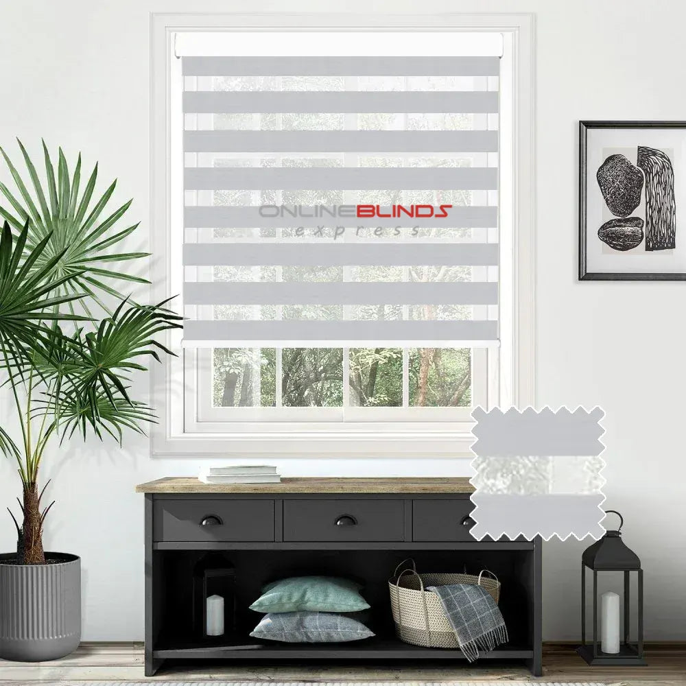 Tokyo White Motorised Day and Night Blind - Online Blinds Express